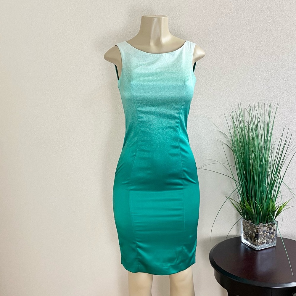 VENUS | Green Satin Ombre Tank Dress Sz 4